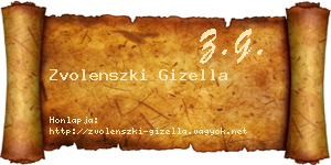 Zvolenszki Gizella névjegykártya